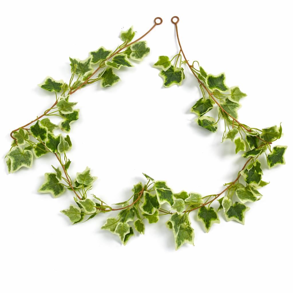 Pack of 6 x 160cm Artificial Ivy Garland Trailing Hanging Plant Faux Foliage - Variegated