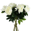 Pack of 6 x 80cm Artificial White Peony Stem