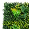 100cm Artificial Mixed Green Foliage Wall Panel with Ferns and Yellow Grass Accents