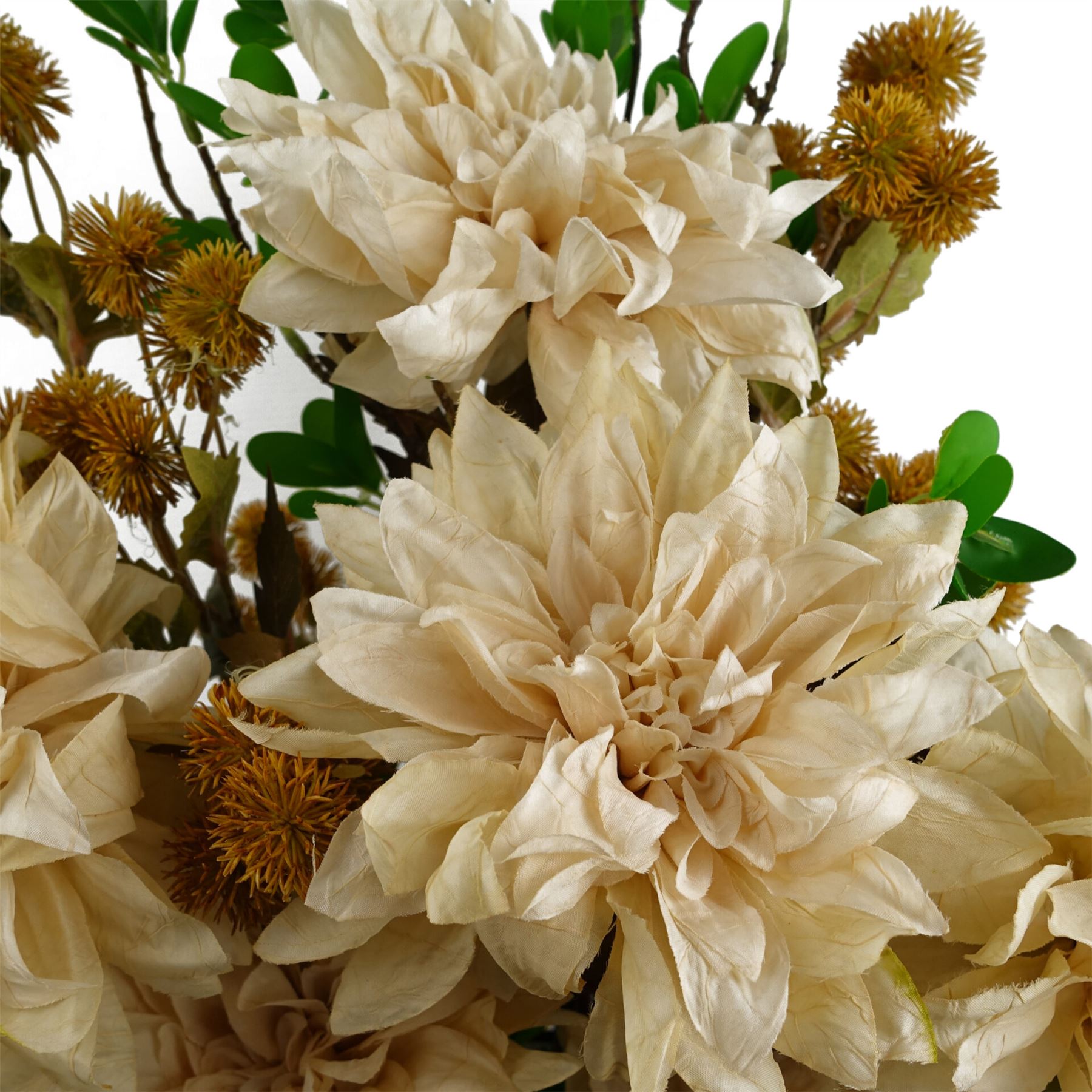 Pack of 6 x 55cm Dahlia Flower Stem - Dusty Cream