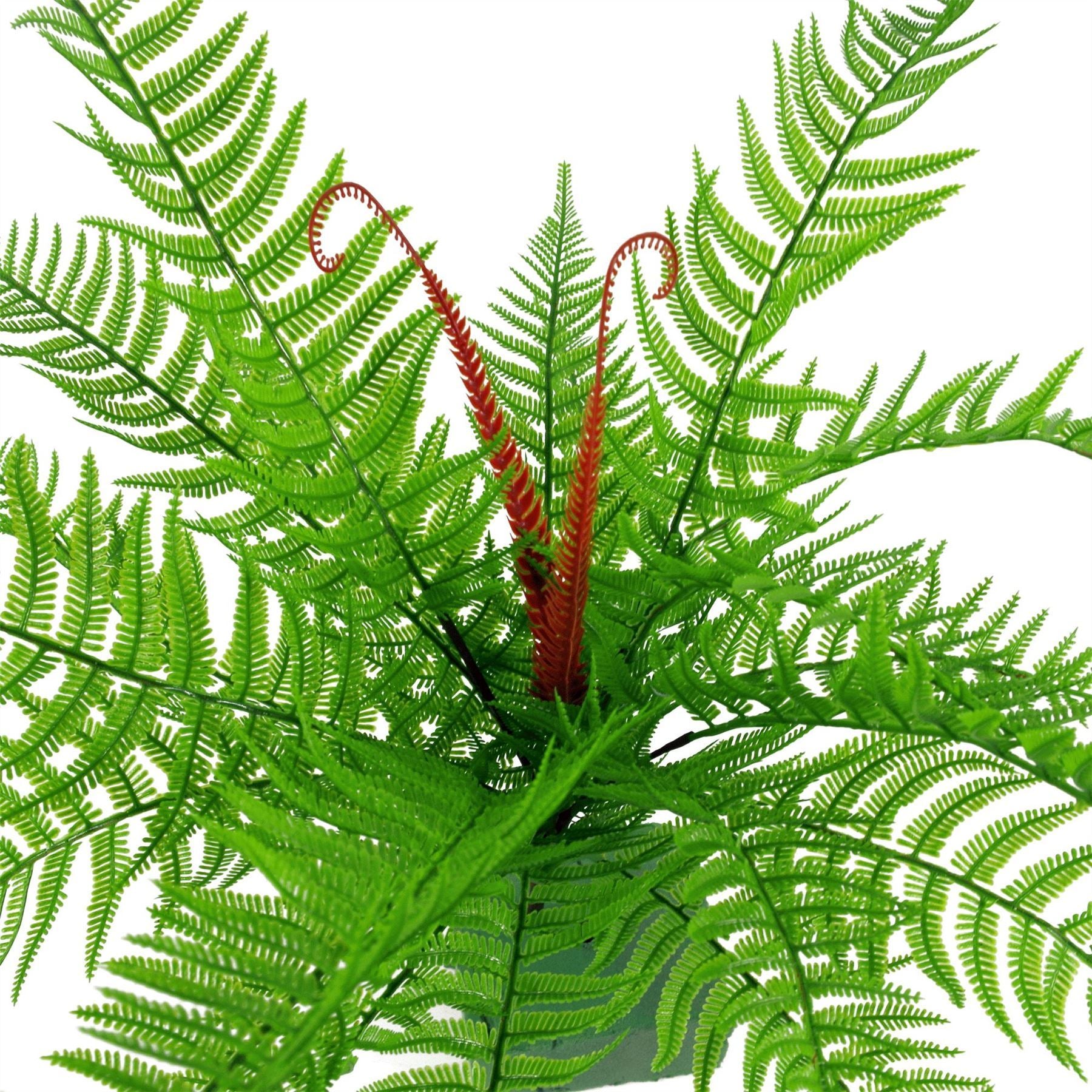 6 x 60cm Artificial Bushy Dixie Wood Fern Dark Green Plant - Premium Quality