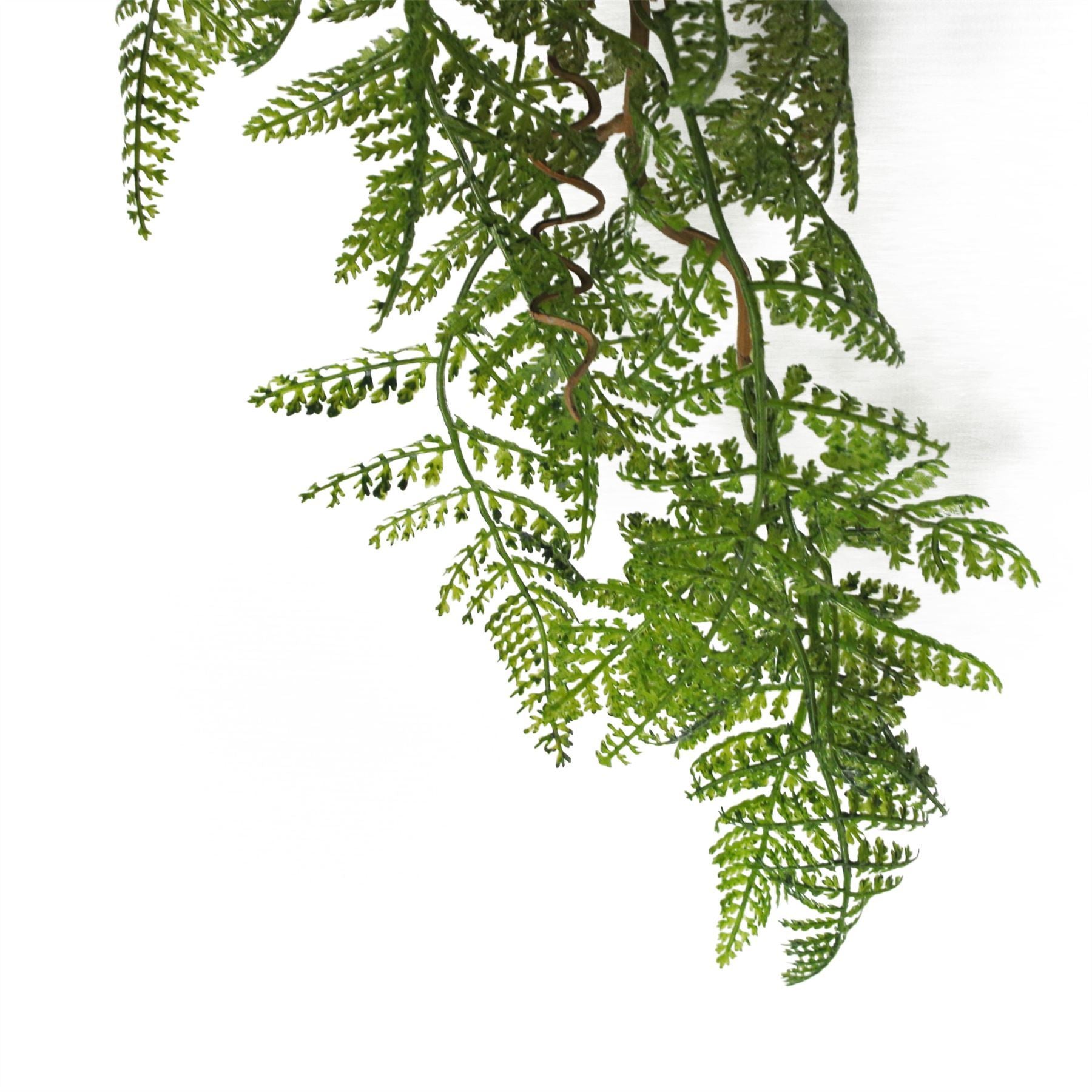 6 x 100cm Artificial Hanging Maidenhair Fern Plant Dark Green - Premium Quality