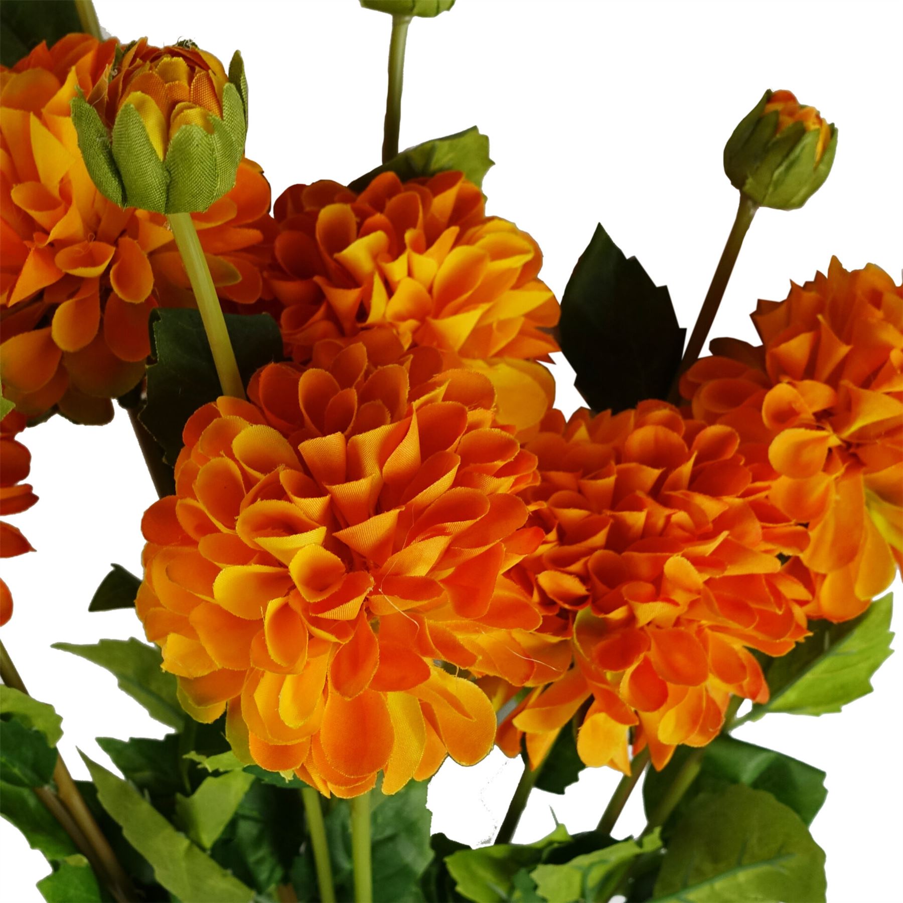 Dhalia PomPom Artificial Flowers Orange