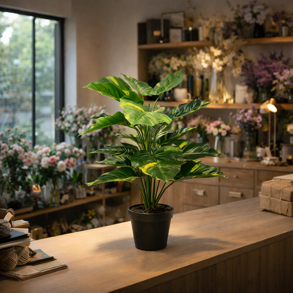 Leaf Design UK Realistic Large Artificial Foliage Plant with Pot 60cm
