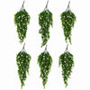 Pack of 6 x 70cm Artificial Trailing Green & White Flowering Hanging Plant Faux Foliage