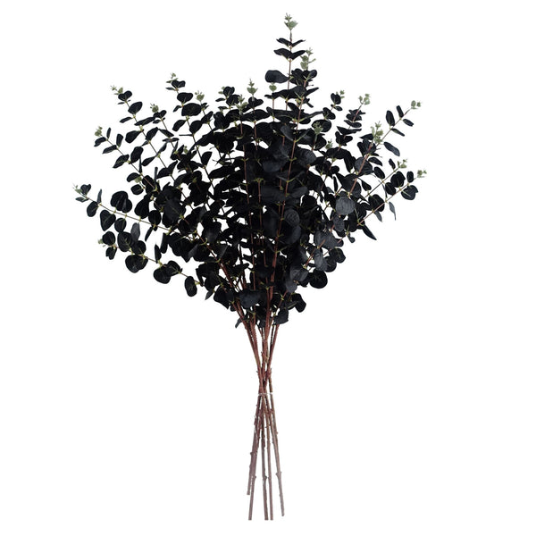 Pack of 6 x Artificial Foliage Black Eucalyptus Foliage Stem 80cm