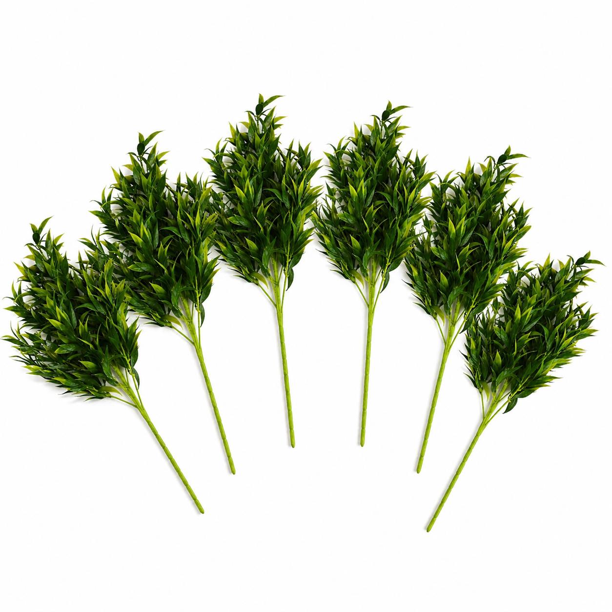 Pack of 6 x 75cm Artificial Laurel Leaf Foliage Bush Stem