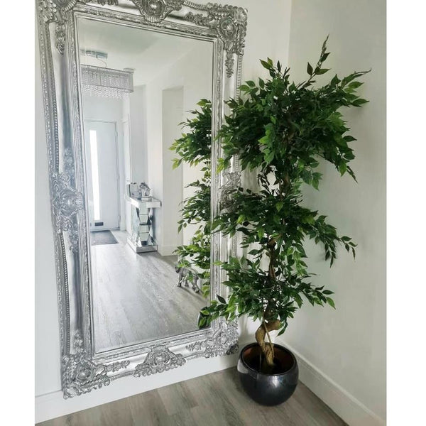 180cm Artificial Twisted Trunk Fruticosa Ficus Tree Triple Ball Topiary 1984 Leaves Gold Metal Planter - Premium Quality