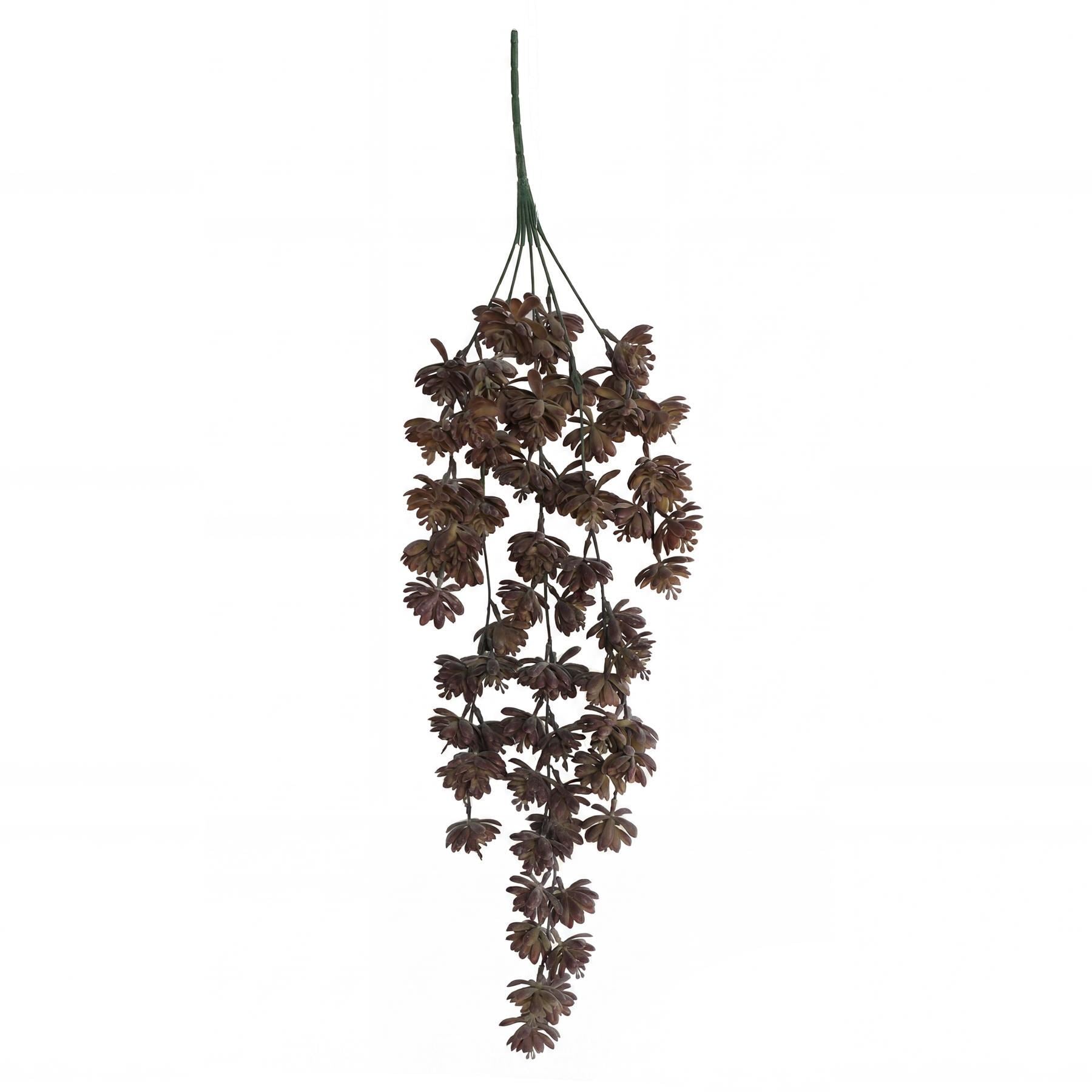 Pack of 6 x 70cm Artificial Trailing Sedum Succulent Plant Dusty Brown Hanging Faux Greenery