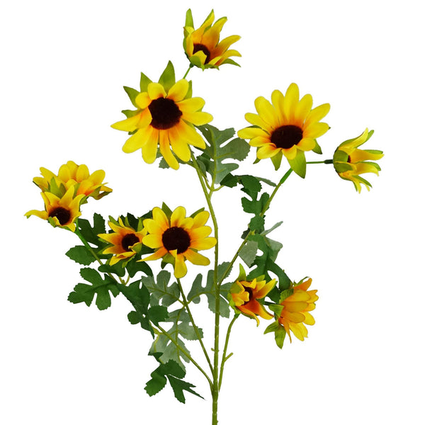 Pack of 6 x 70cm Artificial Yellow Daisy Flower Spray - Premium Quality