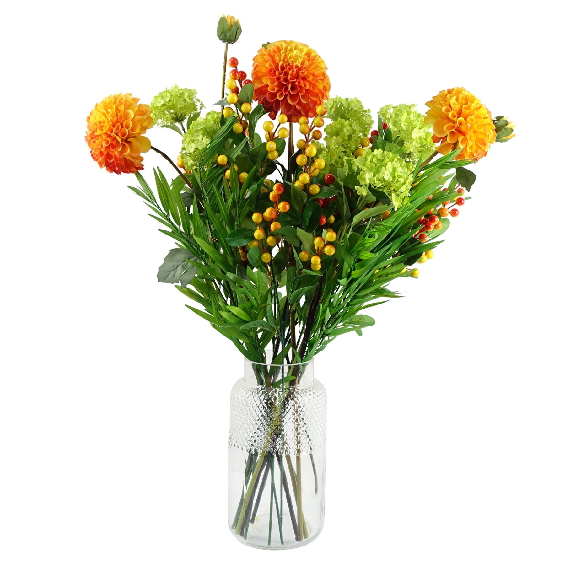 Pack of 6 x Artificial Foliage Orange Berry Spray 70cm