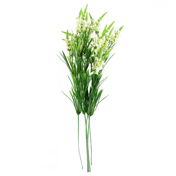 Pack of 6 x 80cm White Larkspur Artifical Stem - Premium Quality