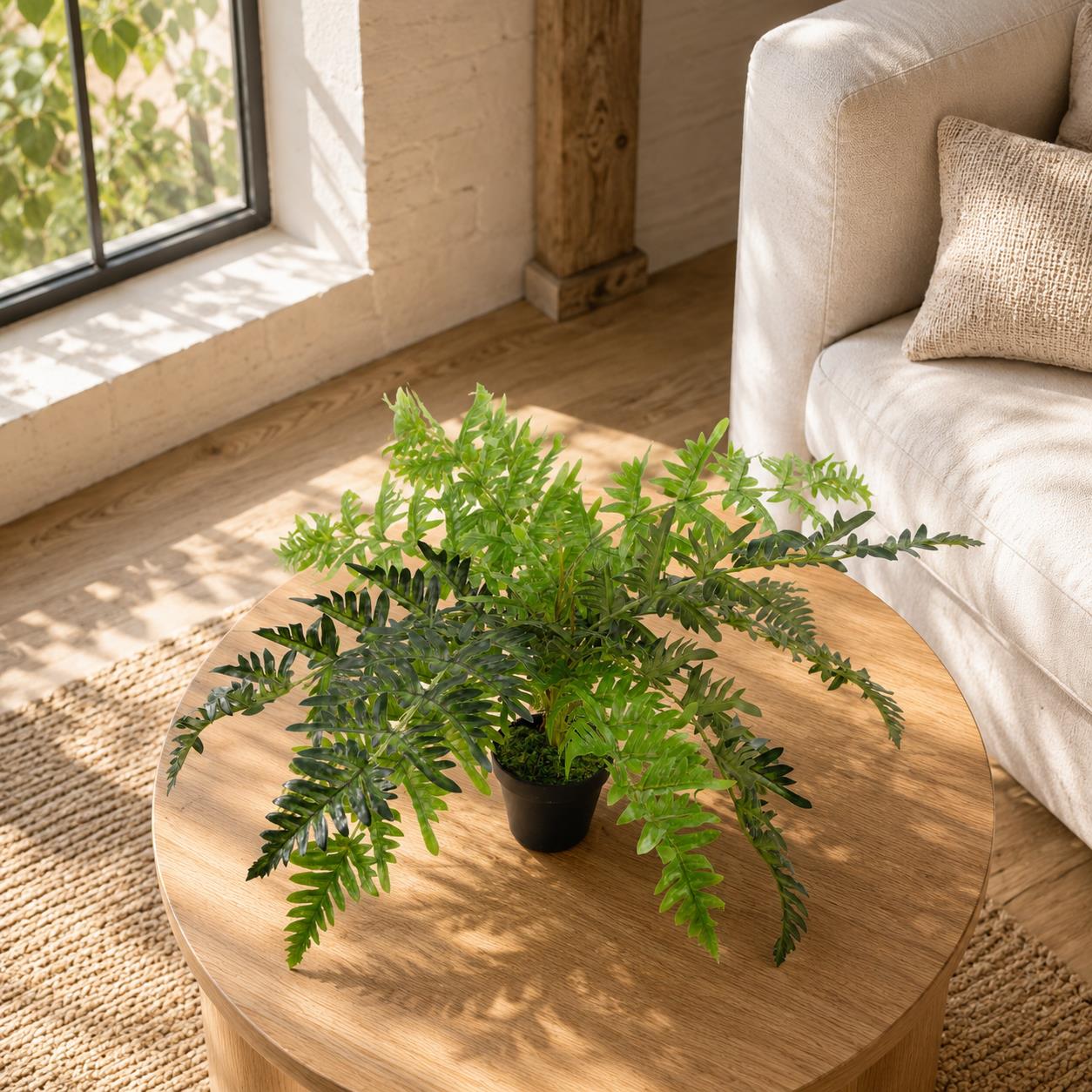 Large Artificial Potted Fern Plant in Pot 50cm Luxury Fern Wired for arrangement Botanik