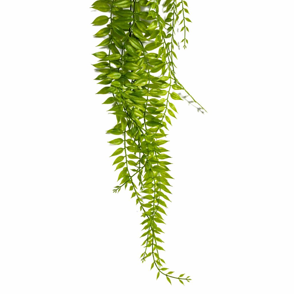 100cm Artificial Trailing Green Leaf Hanging Fern Plant with Wired Top Stems