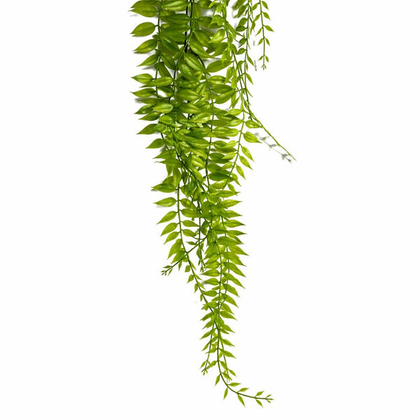 100cm Artificial Trailing Green Leaf Hanging Fern Plant with Wired Top Stems