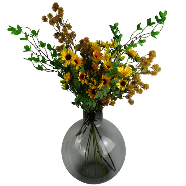 Pack of 6 x 70cm Artificial Yellow Daisy Flower Spray