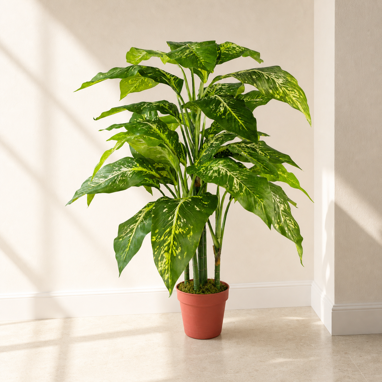 Artificial Large Spotted Plant Fox AglaonemaTree Artificial Plant 100cm Botanik