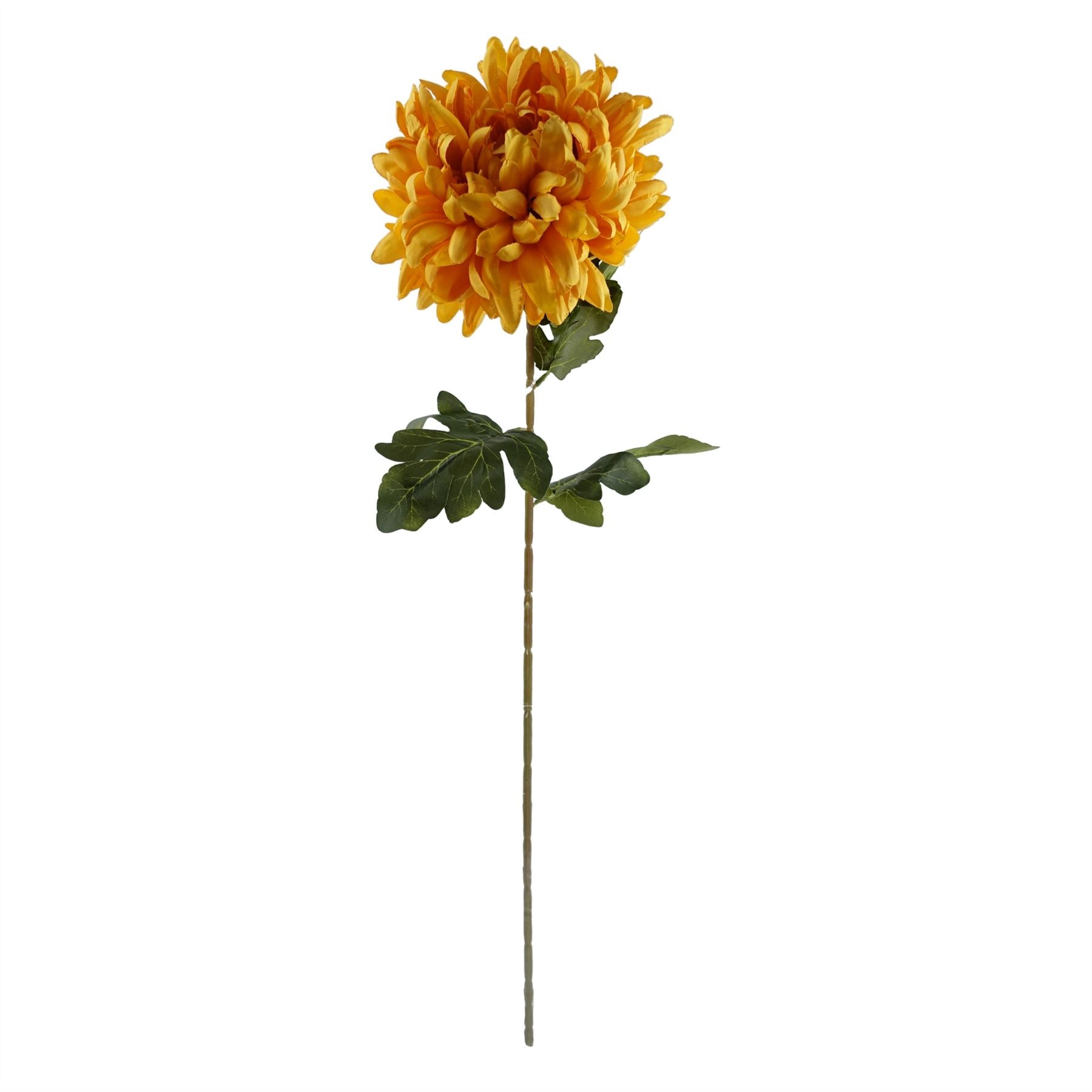 Pack of 6 x Artificial Flowers Extra Large Reflex Chrysanthemum - Gold 75cm