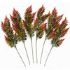 Pack of 6 x 50cm Artificial Fern Spray Stem - Autumn Orange