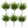Pack of 6 x 32cm Artificial Boxwood Style Foliage Spray Stem – Faux Green Leaf Bush