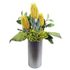 Pack of 6 x 75cm Banksia Menziesii Yellow Flower Stem Artificial - Premium Quality