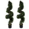 120cm Pair of Spiral Buxus Artificial Tree UV Resistant Outdoor Topiary - Premium Quality