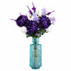 Leaf 80cm Purple Chrysanthemum Arrangement Glass Vase