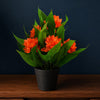 18cm Artificial Freesia Plant Orange Flowering - Premium Quality
