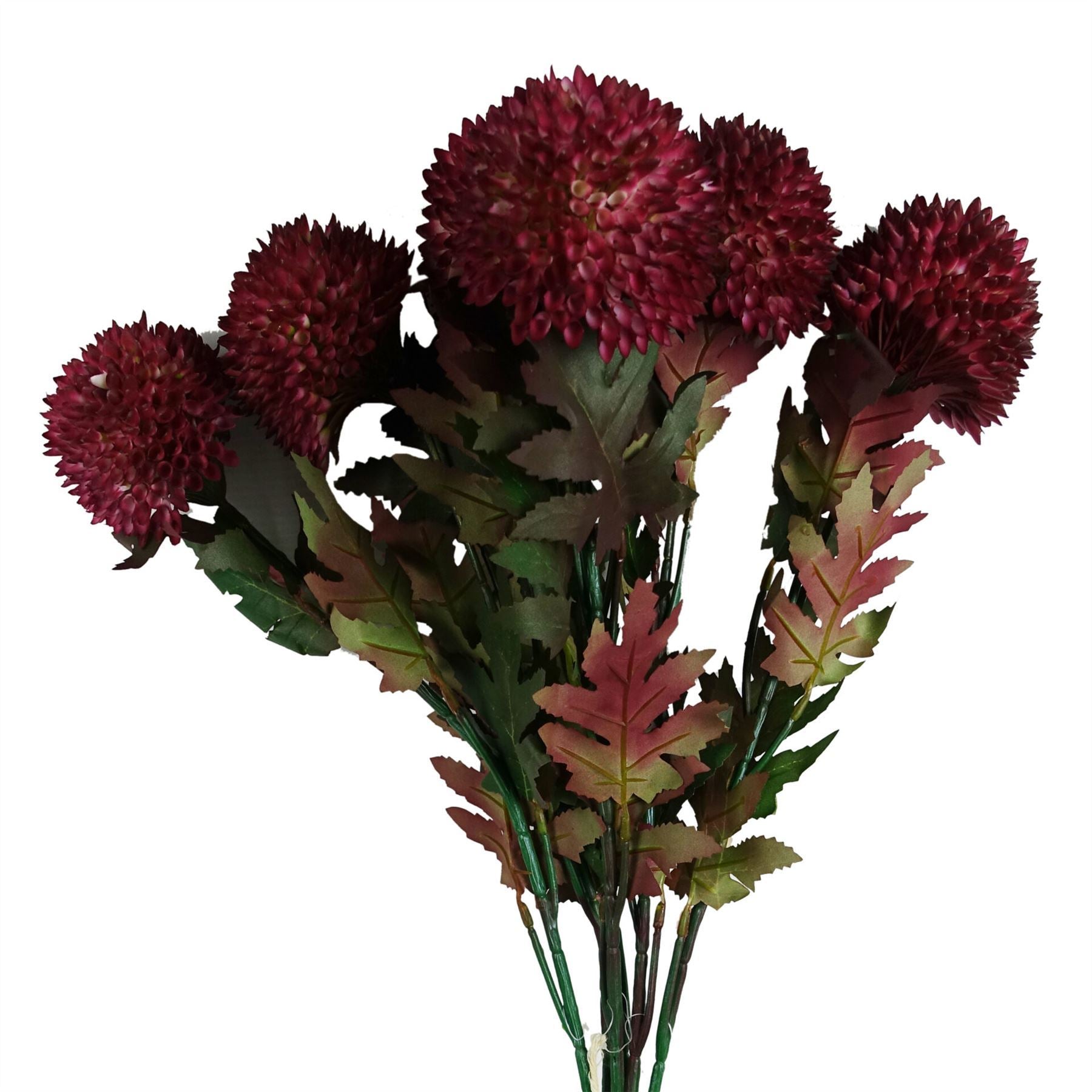 Pack of 6 x 70cm Large Ball Dahlia Artificial Flower Stem Pink - Premium Quality