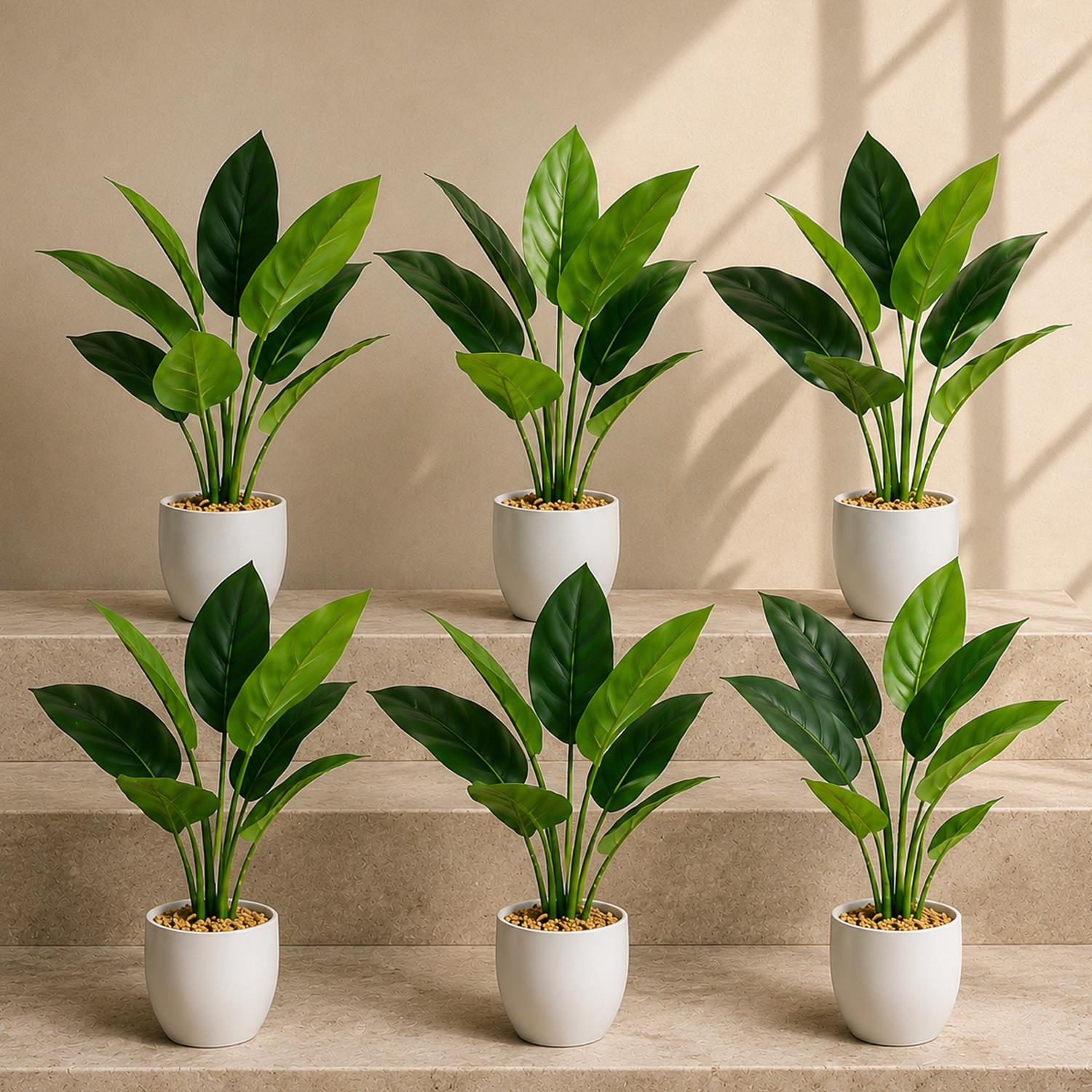 Pack of 6 x 45cm Artificial Aureum Plant - Premium Quality