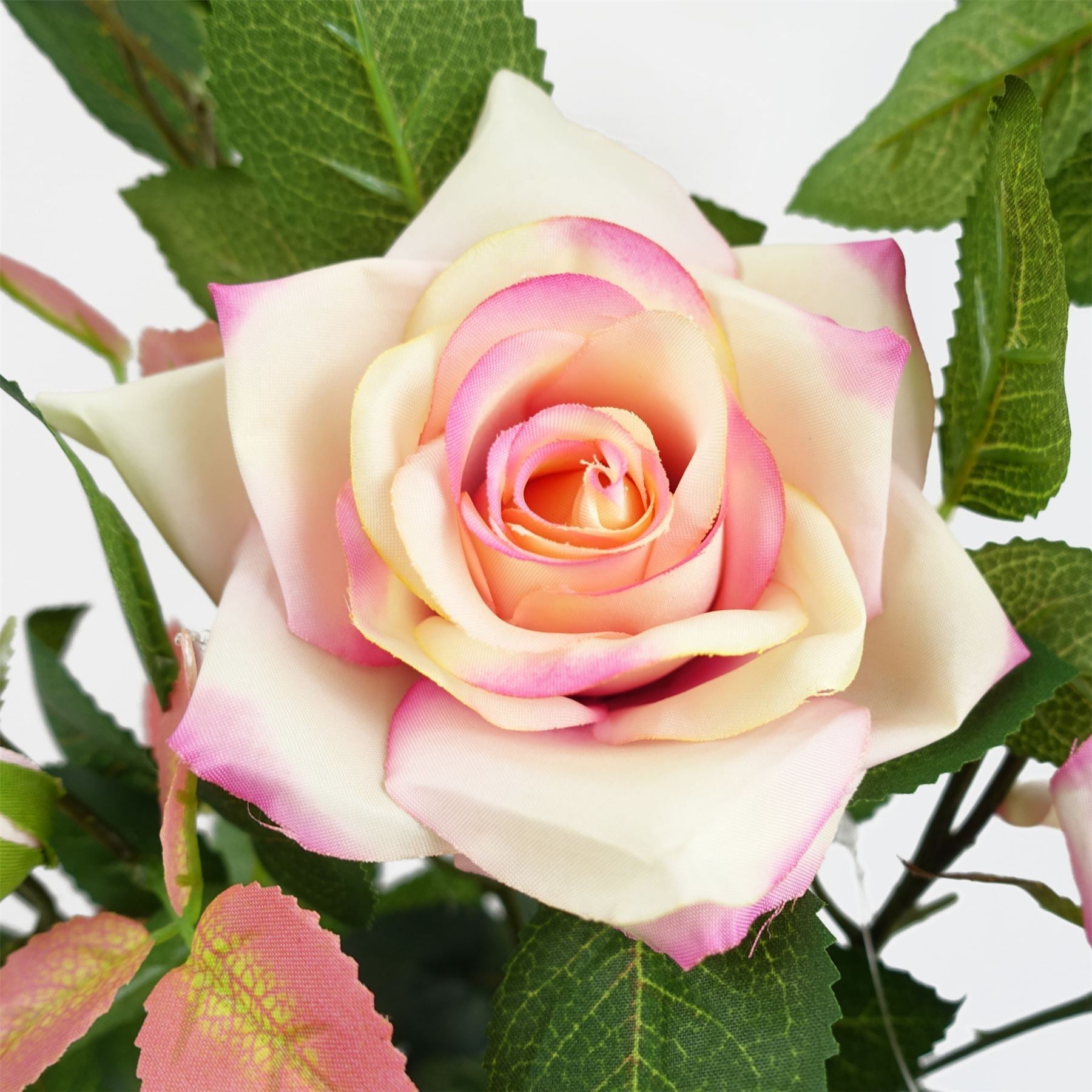 50cm Artificial Pink Rose Plant - Premium Quality