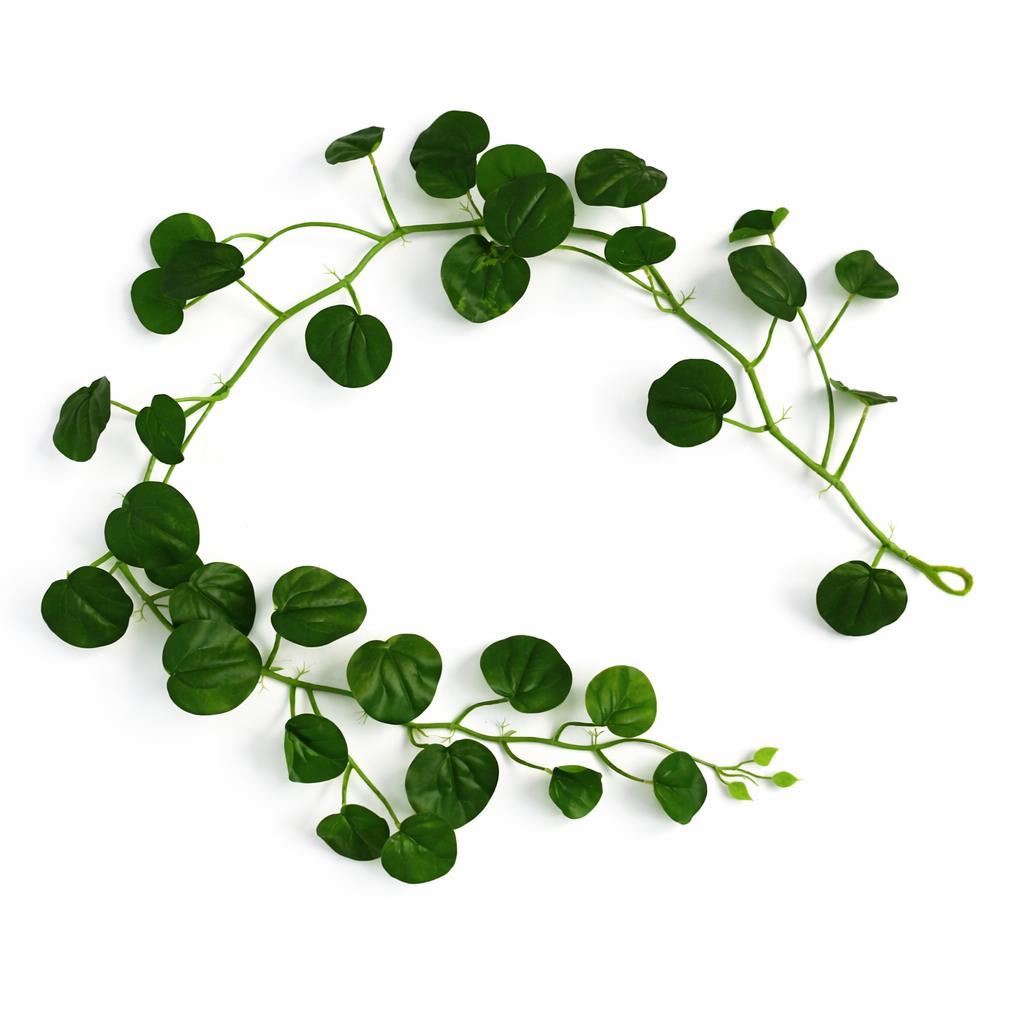 Pack of 6 x 160cm Artificial Round Pilea Botanik Garland Hanging Decoration - Premium Quality