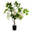 90cm Artificial White Wisteria Bush - Premium Quality