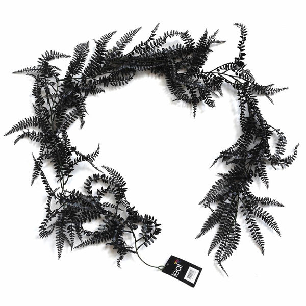 180cm Black Artificial Fern Garland Hanging Foliage Decoration
