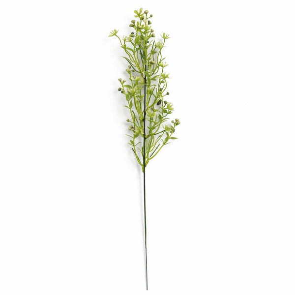 Pack of 6 x 48cm Artificial Wild Berry Blossom Spray Stem – Faux Green Floral Filler