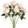 Pack of 6 x 55cm Artificial Light Pink Rose Stems