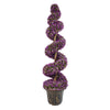 120cm Pair of Purple Large Botanik Spiral Topiary Trees with Decorative Planters - Premium Quality