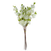 Pack of 6 x Artificial Flowers White Blossom Stem 100cm