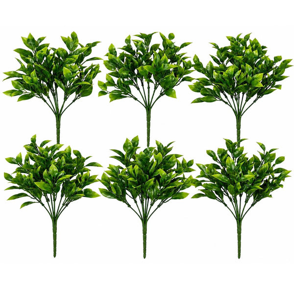 Pack of 6 x 30cm Artificial Boxwood Leaf Foliage Spray Stem
