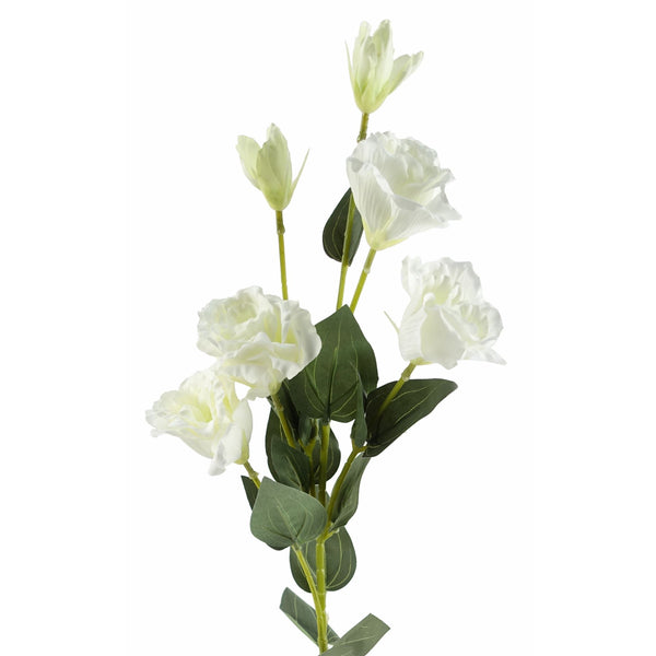 Pack of 6 x Artificial Flowers White Wild Rose Stem - 6 Flowers 80cm