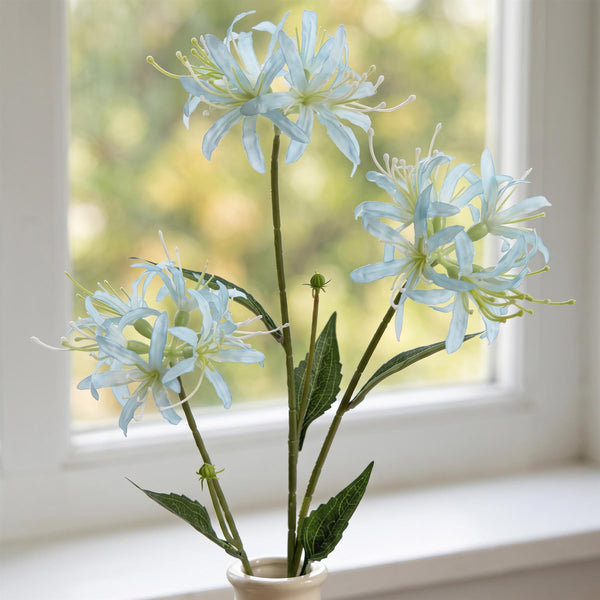 72cm Artificial Light Blue Spider Lily Stem
