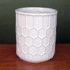 White Honeycomb Speckled Ceramic Planter