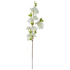 100cm White Artificial Blossom and Berries Glass Vase - Premium Quality