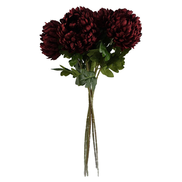 Pack of 6 x 75cm Extra Large Reflex Chrysanthemum - Red - Premium Quality