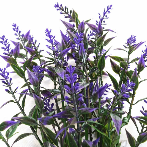 Pack of 6 x 34cm Artificial Purple Heather Stem Plant