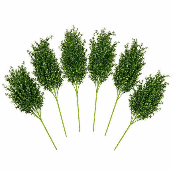 Pack of 6 x 75cm Artificial Rosemary Style Foliage Bush Stem