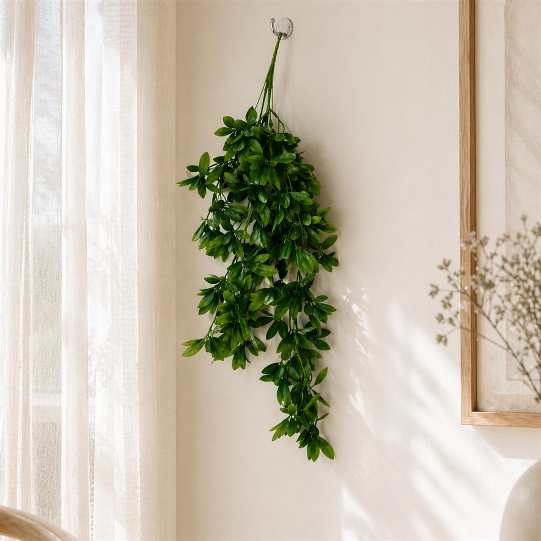 70cm Artificial Trailing Laurel Leaf Hanging Plant – Realistic Green Plastic Foliage