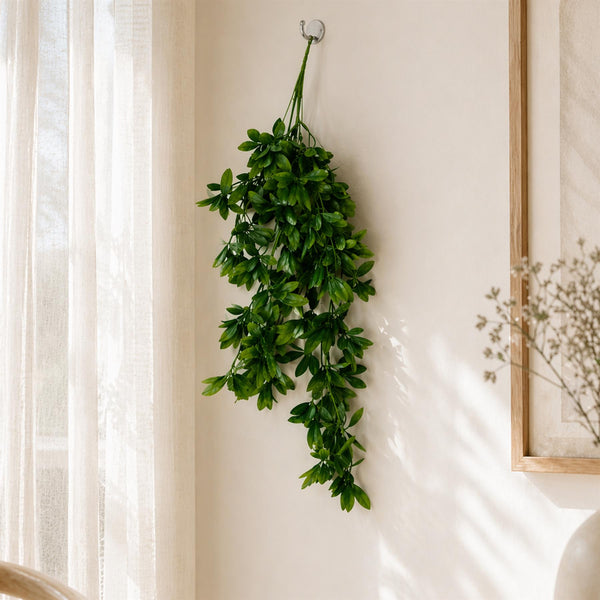 70cm Artificial Trailing Laurel Leaf Hanging Plant – Realistic Green Plastic Foliage