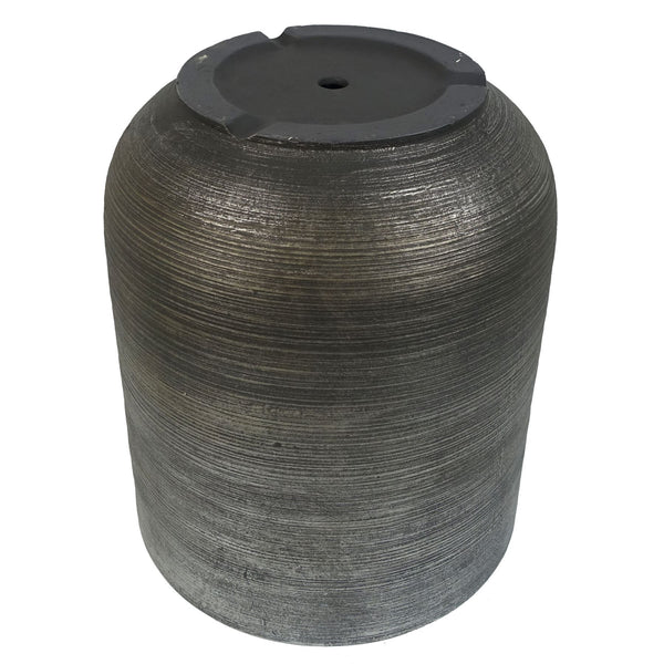 47cm x 41cm Coya Silver Ridged Planter Extra Large Composite Plant Pot - Premium Quality