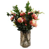 70cm Pink Peony Arrangement Glass Vase - Premium Quality